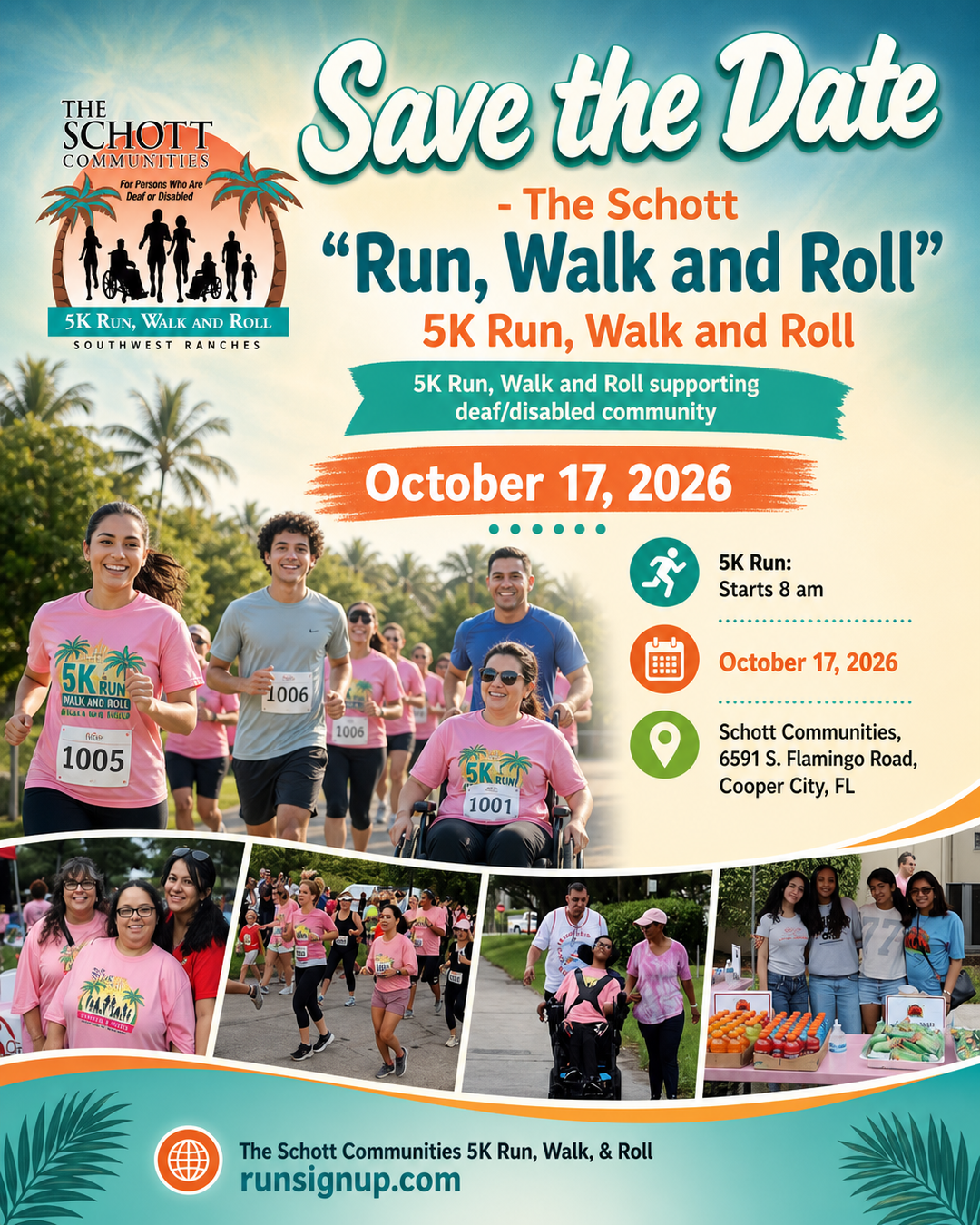 Schott Communities 5K Run, Walk and Roll - Save the Date                                                                                                                                                                                                                                                    